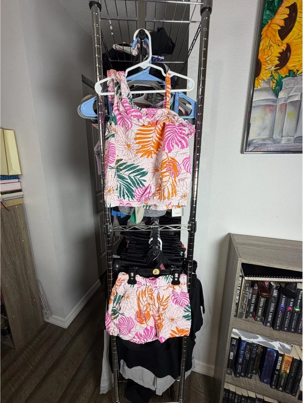Cat & Jack Girls Floral Print Tank Top and Shorts Set Size 6/7